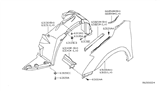 Diagram for 2010 Nissan Altima Fender - 63100-ZN55A
