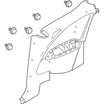 Nissan 76901-1GR0B Finisher-Rear Side,LH