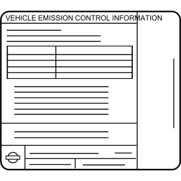 14805-6LB0A Nissan Emission Label Illustration 1 of 1