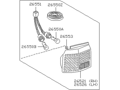 Nissan B6550-82A10 Lamp Re Combination RH