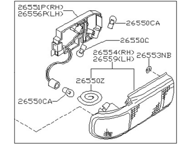 1994 Nissan Sentra Back Up Light - B6555-65Y60