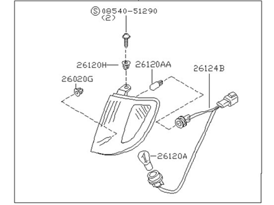 Nissan 26125-3S525 Lamp Assembly-Front Combination,LH