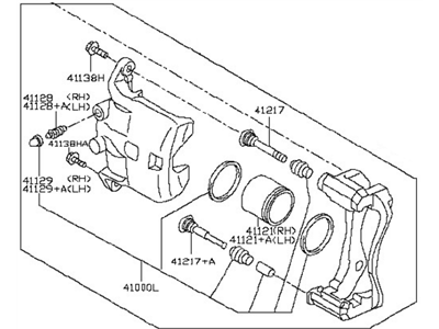 2018 Nissan Versa Brake Caliper - 41001-1HL0A