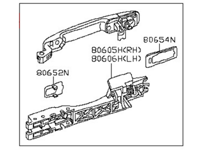 Nissan 80606-ZX30B Front Door Outside Handle Assembly, Right