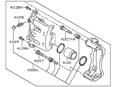 Nissan 41001-CY70A CALIPER Assembly-Front RH,W/O Pads Or SHIMS