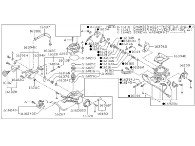 1987 Nissan Pulsar NX Throttle Body - 16010-69A09