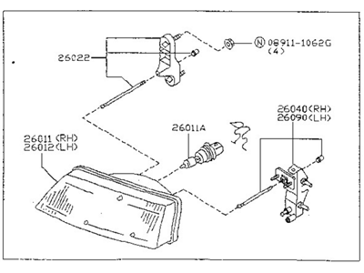 1997 Nissan Sentra Headlight - 26010-8B825