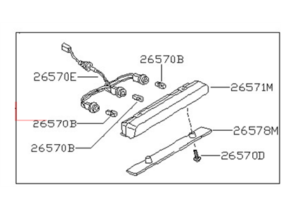 Nissan 26590-30P00 Lamp Assembly-Stop