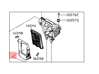 Nissan 16500-5HA1A Air Filter Cleaner Intake Box