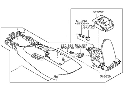 Nissan 96911-6GA2D Body-Console