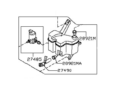 Nissan 28910-EL400 Tank Assy-Windshield Washer