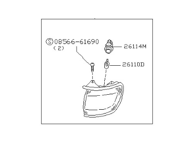 Nissan 26115-0W025 Lamp Assembly-Side Combination,LH