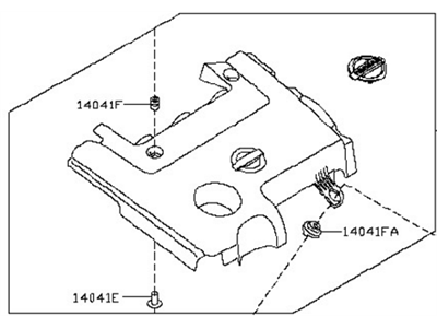 Nissan 14041-1AA1B Ornament Assy-Engine Cover