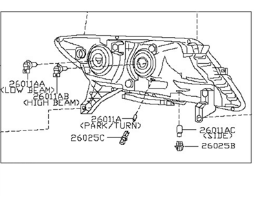 Nissan 26010-9PF0A Headlamp Assembly-Passenger Side