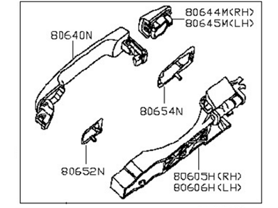 Nissan 80606-1PA0E Front Door Outside Handle Assembly, Right