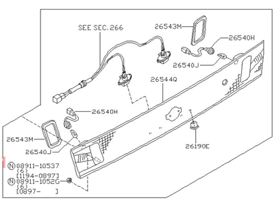 Nissan B6540-6Z804 Lamp Assembly-Back Up