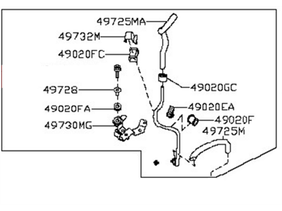 2020 Nissan Pathfinder Power Steering Hose - 49721-3KA2A