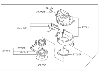 1989 Nissan Axxess Blower Motor - 27200-30R00