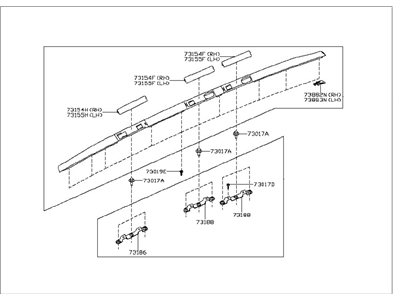Nissan 73821-5AA0B Roof Rack Assembly RH