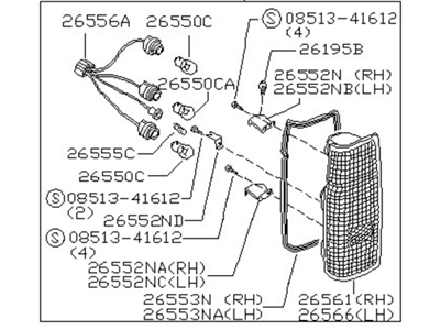 Nissan Hardbody Pickup (D21) Tail Light - B6555-01G00