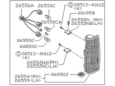 Nissan B6550-01G00 Lamp Assembly-Rear Combination RH