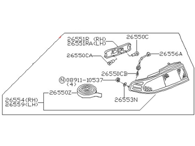 Nissan 26555-70F25 Lamp Assembly-Rear Combination,LH