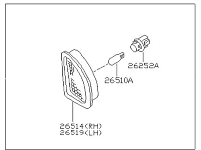 Nissan 26515-0E700 Lamp Assembly-Licence,LH