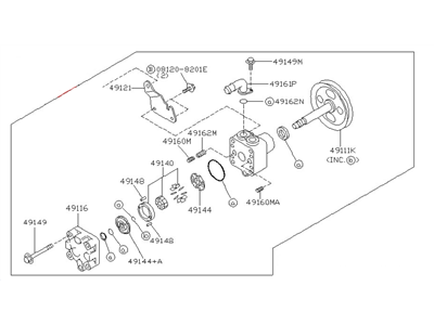 2002 Nissan Pathfinder Power Steering Pump - 49110-4W015