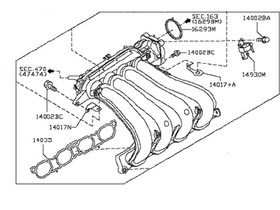 Nissan 14001-1HK0A Manifold Assy-Intake