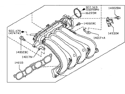 2014 Nissan Versa Note Intake Manifold - 14001-1HK0A