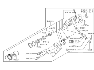 1991 Nissan Sentra Brake Caliper - 44001-58Y00