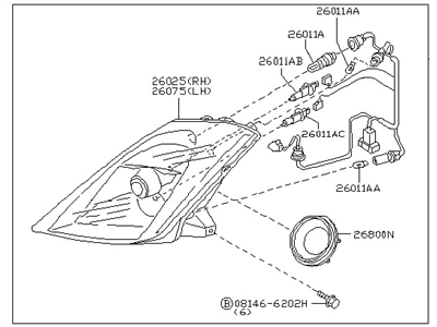 Nissan 26060-CD026 Driver Side Headlight Assembly