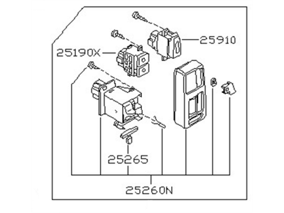 1988 Nissan Pulsar NX Wiper Switch - 25260-84M00