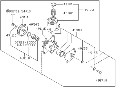 1984 Nissan Sentra Power Steering Pump - 49110-01A02