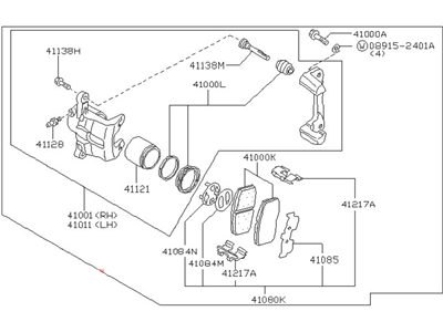 1986 Nissan Pulsar NX Brake Caliper - 41000-14A01