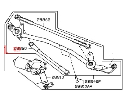 2009 Nissan 370Z Wiper Motor - 28800-1EA0A