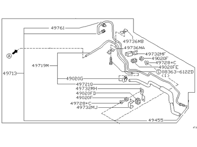 Nissan 49710-0B002 Hose & Tube Set-Power Steering