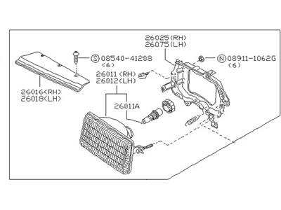 1986 Nissan Sentra Headlight - 26060-40A10