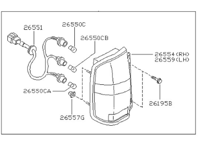 1996 Nissan Pathfinder Back Up Light - 26550-0W025