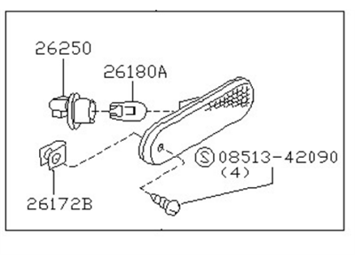 Nissan 26180-21P00 Lamp Assembly-Side Marker RH