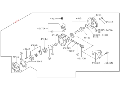 1990 Nissan Stanza Power Steering Pump - 49110-65E00