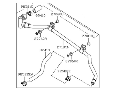 Nissan 92410-EA000 Hose-Heater,Outlet