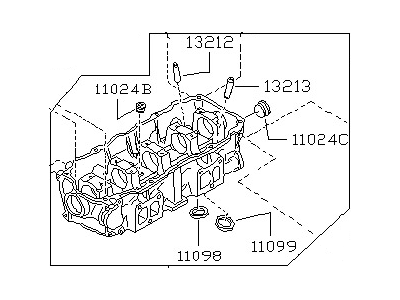 1989 Nissan Stanza Cylinder Head - 11041-02E01