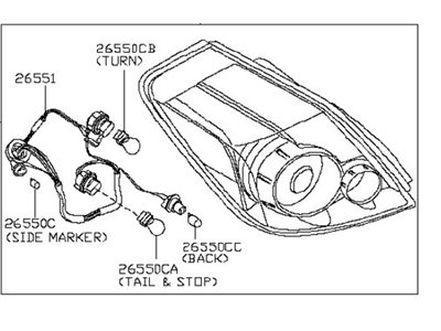 2009 Nissan Altima Back Up Light - 26550-ZX00A