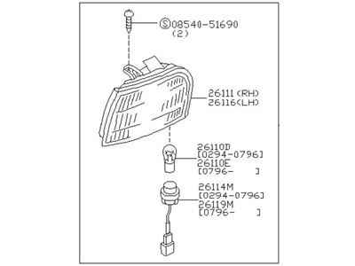 1984 Nissan Stanza Side Marker Light - 26135-D3300