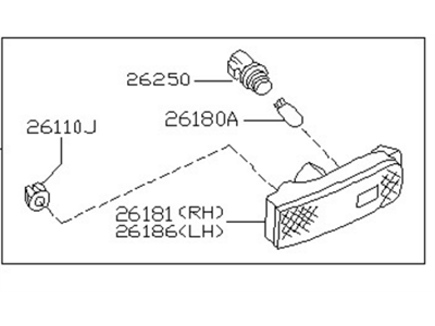 Nissan 26180-40U26 Lamp Assembly-Side Marker RH