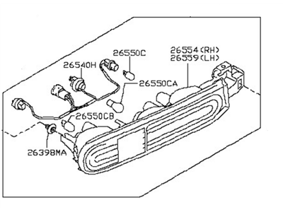 Nissan 26550-1FA1B Lamp Assembly-Rear Combination,RH