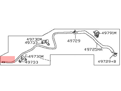 Nissan 49721-7Y000 Hose & Tube Assy-Power Steering