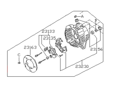 1987 Nissan Pulsar NX Alternator Case Kit - 23127-53A10