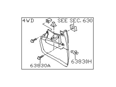 1999 Nissan Frontier Mud Flaps - K3821-3S510